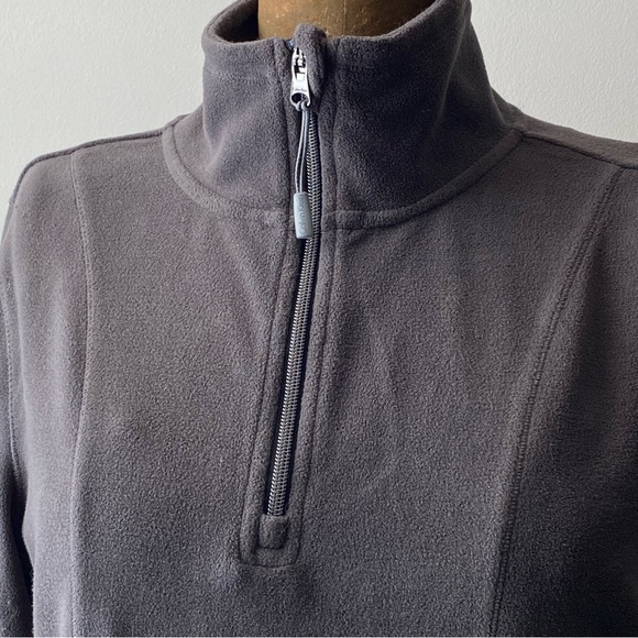 CALVIN KLEIN Ladies’ soft and shapely gray plush fleece quarter-zip pullover L - Picture 12 of 12